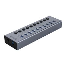 Orico BT2U3-10AB Hub 10x USB-A 3.0 mit Schaltern - grau