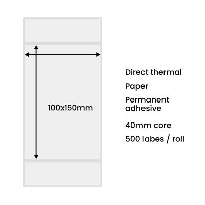 2. Thermoetiketten 100x150mm (500 Stück) - weiß