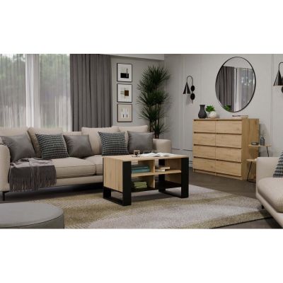 8. Moderner Couchtisch, 4-teilig, handgefertigt, schwarze Beine