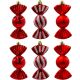 11. SICHERER KUNSTSTOFFKUGEL-MATRIX-BONBONS, 6 STÜCK, MICA-ROT