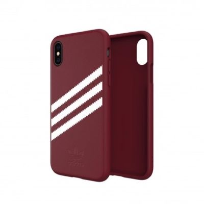 7. Adidas OR geformte PU-Wildleder-Hülle für iPhone X/XS, Burgunderrot