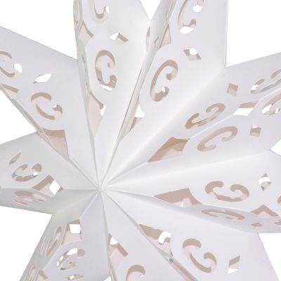 9. PAPIERDEKORATION STERN 45 CM 9 ARME WEISS