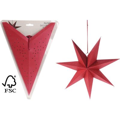 2. Dekorativer Papierstern, 60 cm, rot