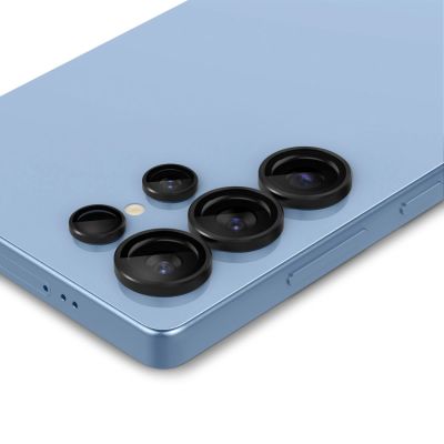 9. Spigen Optik Pro GLAS.TR EZ FIT 2er-Pack Kameraschutzhülle für Samsung Galaxy S25 Ultra – Schwarz