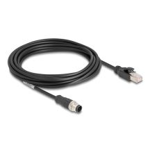DeLOCK Kabel M12 A-coded, 8-polig, Stecker auf RJ45-Stecker, PVC, 5 m