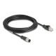 DeLOCK Kabel M12 A-coded, 8-polig, Stecker auf RJ45-Stecker, PVC, 5 m