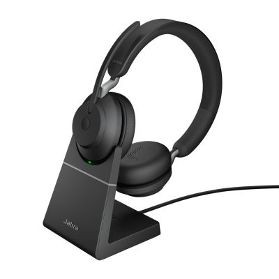 Jabra Evolve2 65, UC Stereo-Headset, kabellos, Kopfbügel, Büro/Callcenter, USB Typ-A, Bluetooth, Schwarz