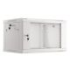 9. Lanberg WF01-6406-10S einteiliger abschließbarer Schrank (6 HE; 368 mm / 600 mm / 450 mm; Wandmontage; Glas; 19 Zoll; grau)