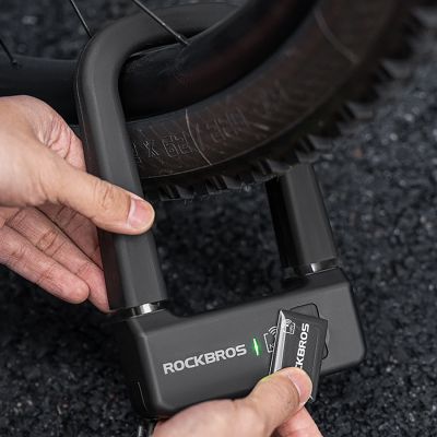 6. Rockbros RBNS1 SMART Fahrradschloss mit NFC-Lesegerät – Schwarz