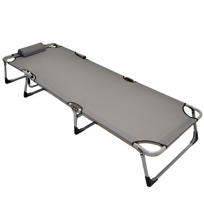 26. FALTBARES CAMPINGBETT, 3-POSITIONEN, 188 X 73 X 28 CM, DUNKELGRAU