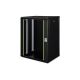 10. Digitus Unique 19" 16U Wand-Netzwerkschrank 600x450 mm, Glastür, schwarz, ungeteilt, montiert, 100 kg
