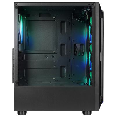 4. RAMPAGE PC-Gehäuse mit Seitenfenster SHIVA, 4x 120-mm-Rainbow-Lüfter, Schwarz