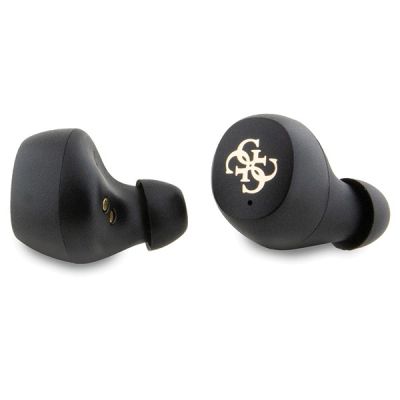 5. TWS Guess 4G Metall-Bluetooth-Kopfhörer mit ENC-Dockingstation – Braun