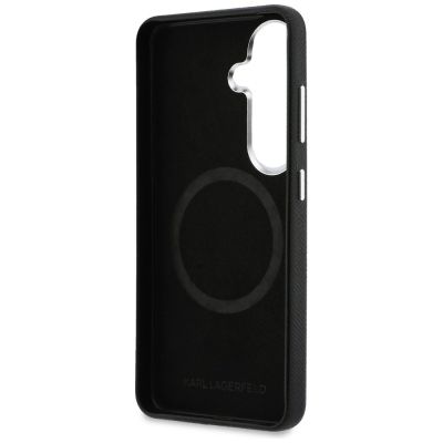 7. Karl Lagerfeld Saffiano KC Metal Logo MagSafe Hülle für Samsung Galaxy S26 Schwarz