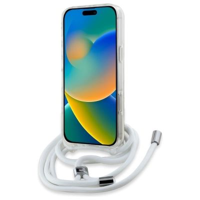 4. Karl Lagerfeld Crossbody IML Karl Head Magsafe Hülle für iPhone 16 Pro Max – transparent