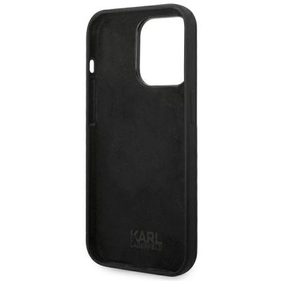 7. Karl Lagerfeld KLHCP14LSLCTBK iPhone 14 Pro 6.1" Hardcase schwarz / schwarzer Choupette Body aus Silikon