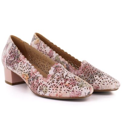 4. Potocki Damen-Pumps mit durchbrochenem Muster und hohem Absatz, mehrfarbig, Modell 26-12393