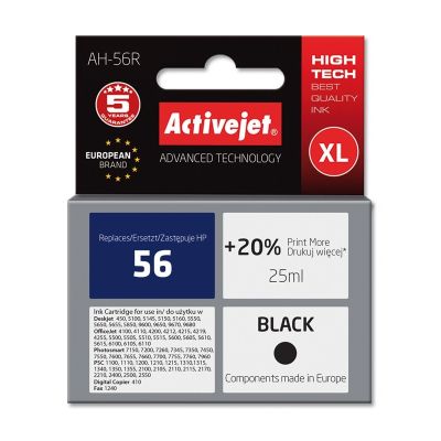 Activejet AH-56R Tinte (ersetzt HP 56 C6656A; Premium; 25 ml; Schwarz)