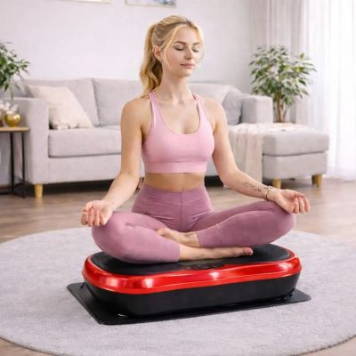 8. Extralink Moonwalk Spin Move Vibrationsplattform für Fitnessübungen 200W rot