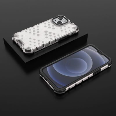 13. Honeycomb Handyhülle Schutzhülle mit TPU Rahmen für iPhone 13 mini transparent