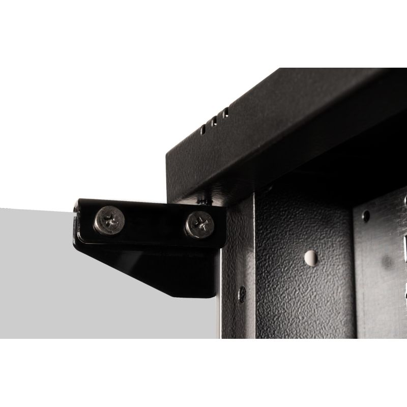 19. 19" 4HE Wand-Netzwerkschrank, SOHO PRO 240 x 540 x 400 mm, Glastür, schwarz, unmontiert, 60 kg