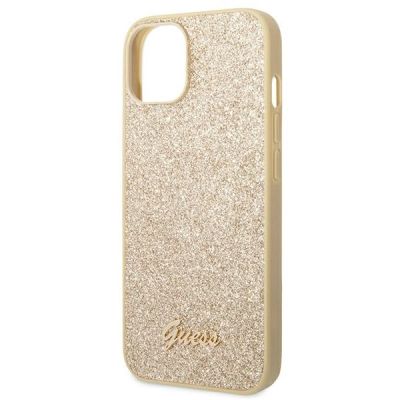 6. Guess Glitter Script Case für iPhone 14 Plus - Gold