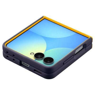 4. Spigen Nano Pop MagSafe Hülle für Samsung Galaxy Z Flip 8 – Marineblau und Gelb