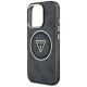 6. Guess IML Metal Glitter 4G Circle Triangle MagSafe Case für iPhone 16 Pro - Schwarz