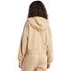 3. Damen Essentials 3-Streifen French Terry Hoodie mit Viertelreißverschluss Beige JX7676