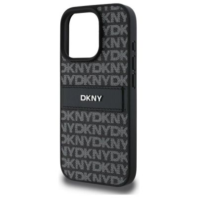 6. DKNY Texture Pattern Tonal Stripe Hülle für iPhone 16 Pro Max – Schwarz