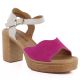 Vinceza 26-66943 Rosa-Beige Leder-Sandalen mit Absatz