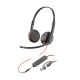 124. POLY Blackwire 3225 USB-C Stereo-Headset + 3,5-mm-Klinkenstecker + USB-C/A-Adapter (Multipack)