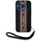 Karl Lagerfeld Saffiano Athleisure Stripes Cord iPhone 15 Pro Hülle - Rot