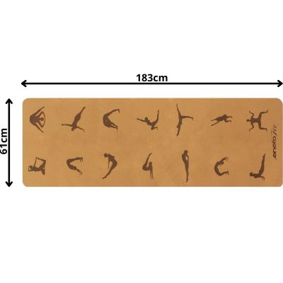 5. Faltbare Yogamatte aus Kork, 183 x 61 x 0,4 cm, ENERO FIT