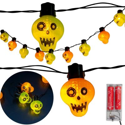11. Halloween-Totenkopfgirlande mit 10 LEDs