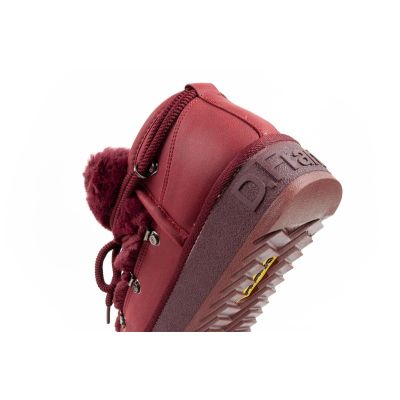 7. D.Franklin Damen Winter Schneestiefel, modisches Fellfutter, Burgund