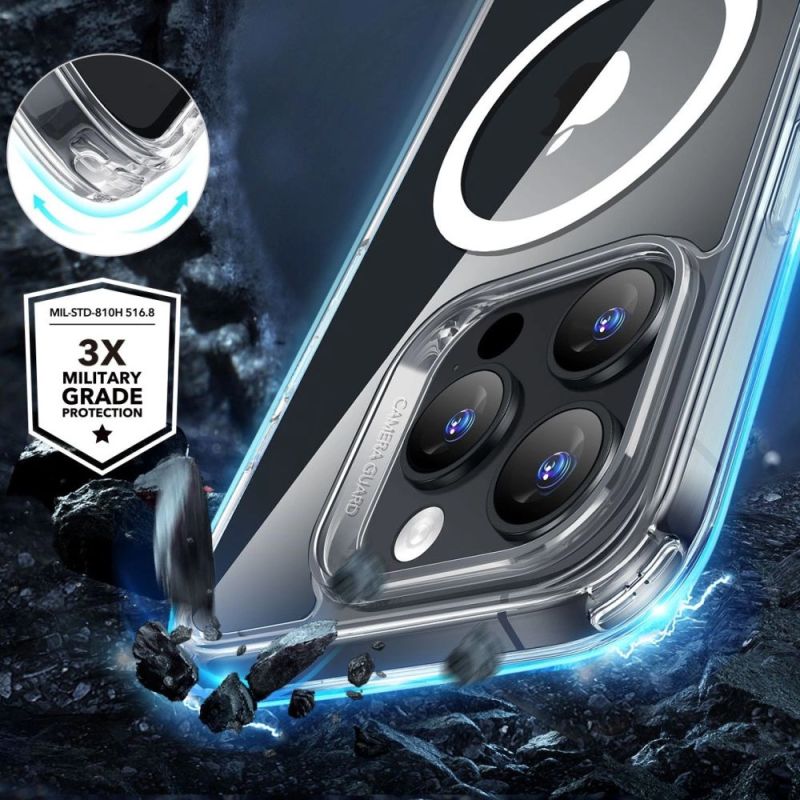 2. ESR Classic Hybrid Halolock MagSafe Hülle + gehärtetes Glas für iPhone 16 Pro Max – transparent