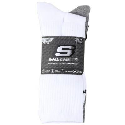 Skechers 3er-Pack Unisex-Sneaker aus weichem Kunststoff, Rundhalsausschnitt, S601102-107, Weiß, Größe 43-46