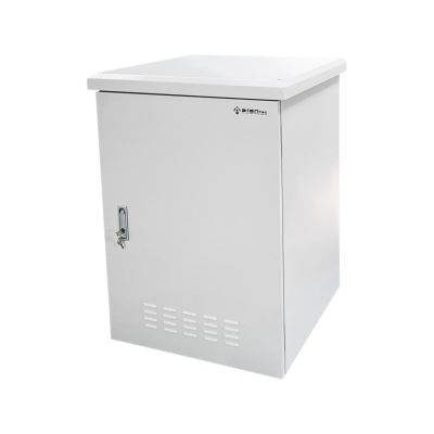 IP55-Schutzart, Wandmontage, 19 Zoll, 15 HE, 600 x 600 mm, 4 Tragträger, 4 Kabelverschraubungen, grau, ALANTEC