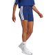4. adidas Essentials 3-Streifen Damen-Radlerhose mit hohem Bund, Blau, JE1225