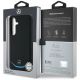 8. Mercedes Leder Kontrastblau Horizontal Curve MagSafe Hülle für Samsung Galaxy S25 - Schwarz