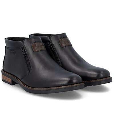 4. Schwarze Herren-Ankle-Boots aus Leder mit Reißverschluss, Rieker 14656-00