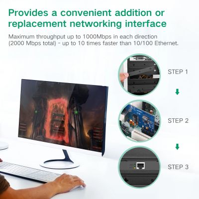 4. Ugreen US230 Gigabit 10/100/1000Mbps PCI-E Netzwerkkarte – Schwarz