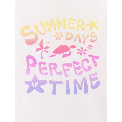 6. Mädchen-Baumwoll-T-Shirt 4F 4FJRSS26TTSHF3913-10S