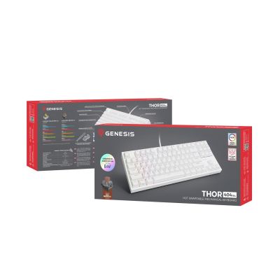 13. GENESIS Thor 404 TKL Gaming-Tastatur USB QWERTY Amerikanisches/Internationales Weiß