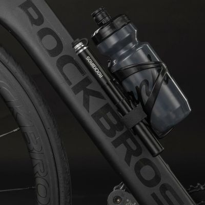 6. Rockbros JG-PB-004 Leichtbau-Fahrradpumpe mit Manometer – schwarz