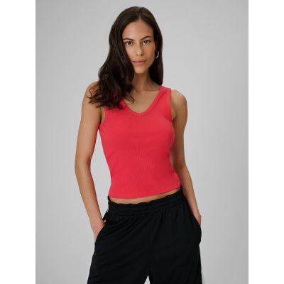 Schmal geschnittenes, geripptes Damen-Stricktop 4F 4FRSS26TSLEF337-62S