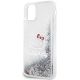 6. Hello Kitty Liquid Glitter Charms Kitty Head Hülle für iPhone 11 / Xr – Silber