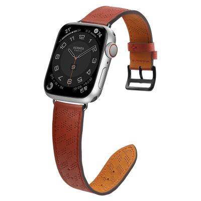 3. Armband Leder für Apple Watch 38 / 40 / 41 mm Band Armband - rot