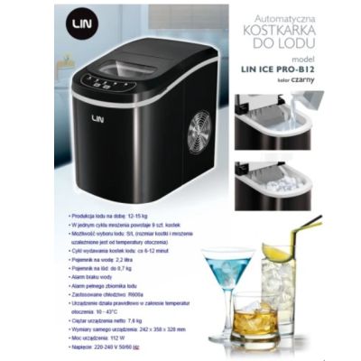 9. LIN ICE PRO-B12 Eiswürfelbereiter schwarz